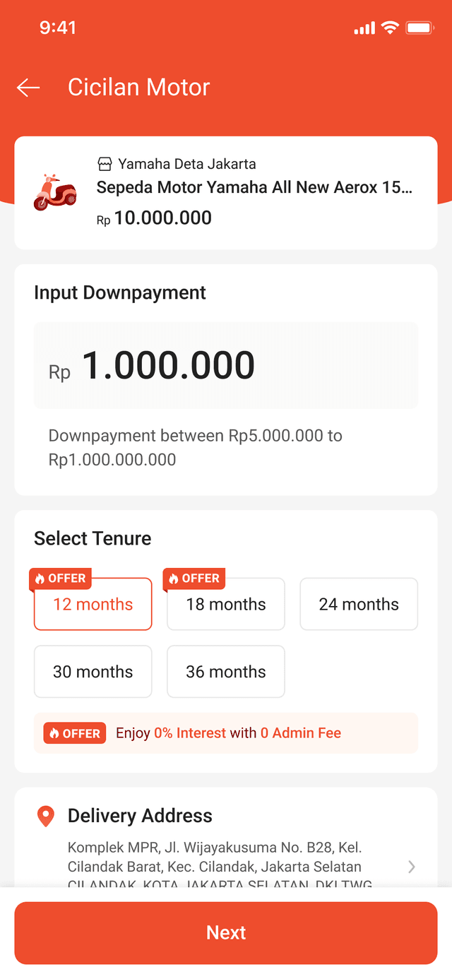 Pemilihan DP dan tenor