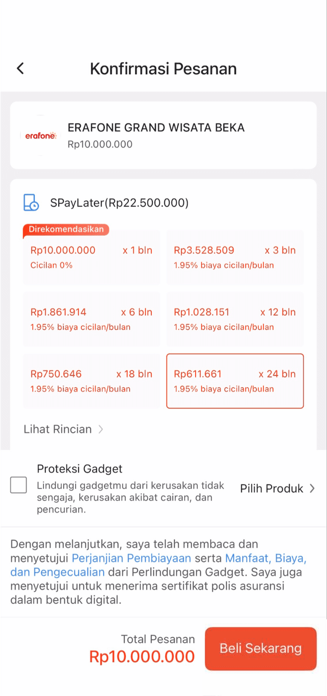Masukkan PIN dan konfirmasi