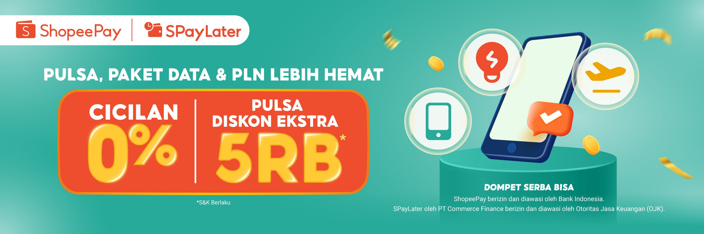 Promo Pulsa Rp.1 dengan SPayLater